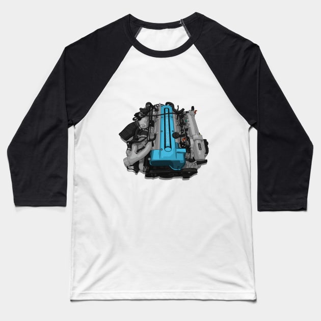 2jz engine Baseball T-Shirt by ArtyMotive